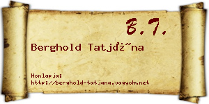 Berghold Tatjána névjegykártya